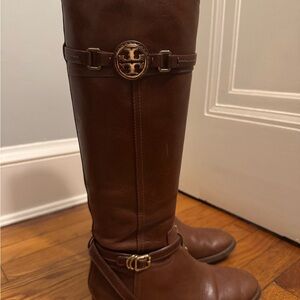 Tory Burch Brown Leather Riding Boots
